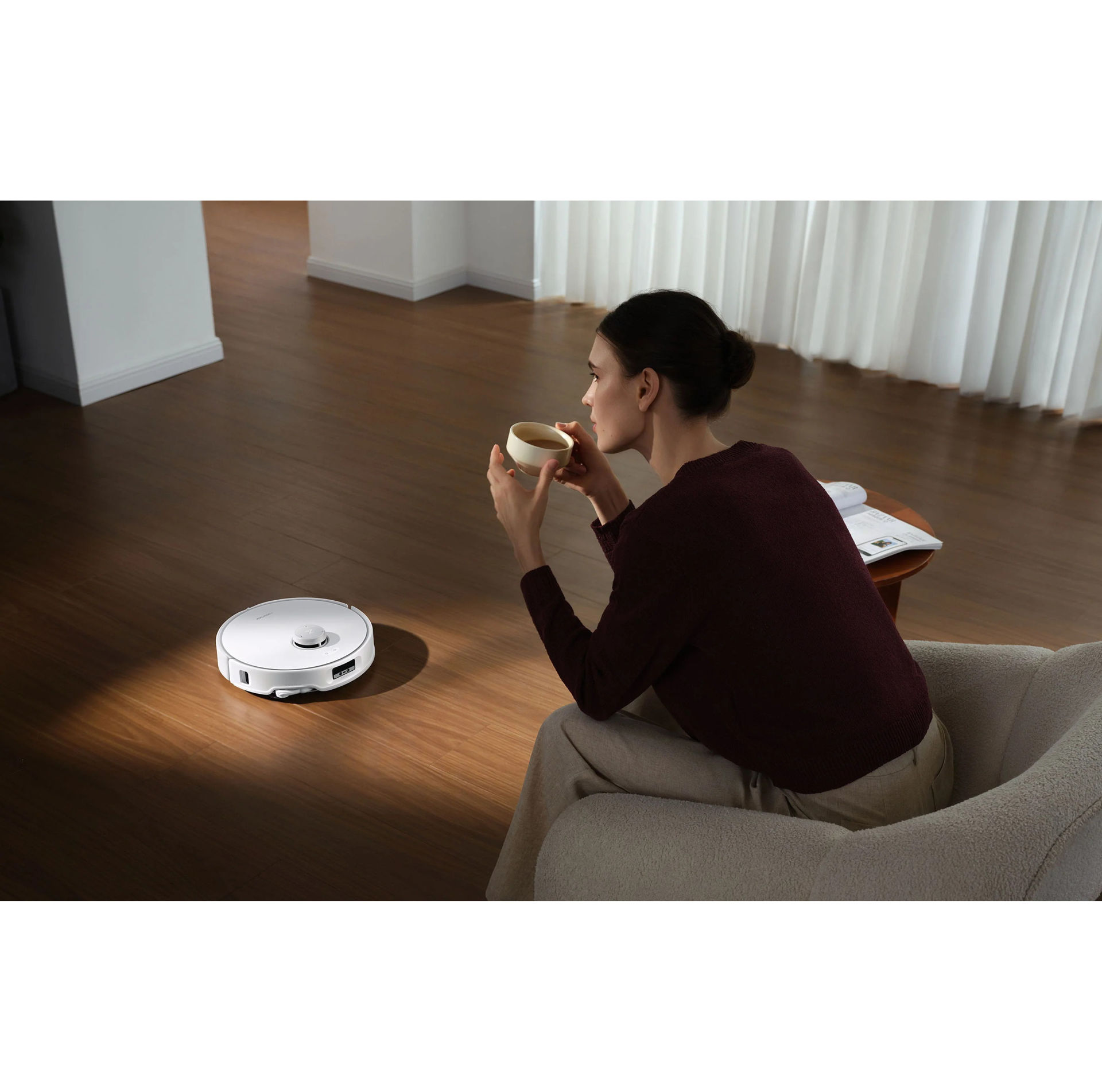 جارو رباتیک شیائومی روبوراک Roborock Qrevo Curv Robot Vacuum
