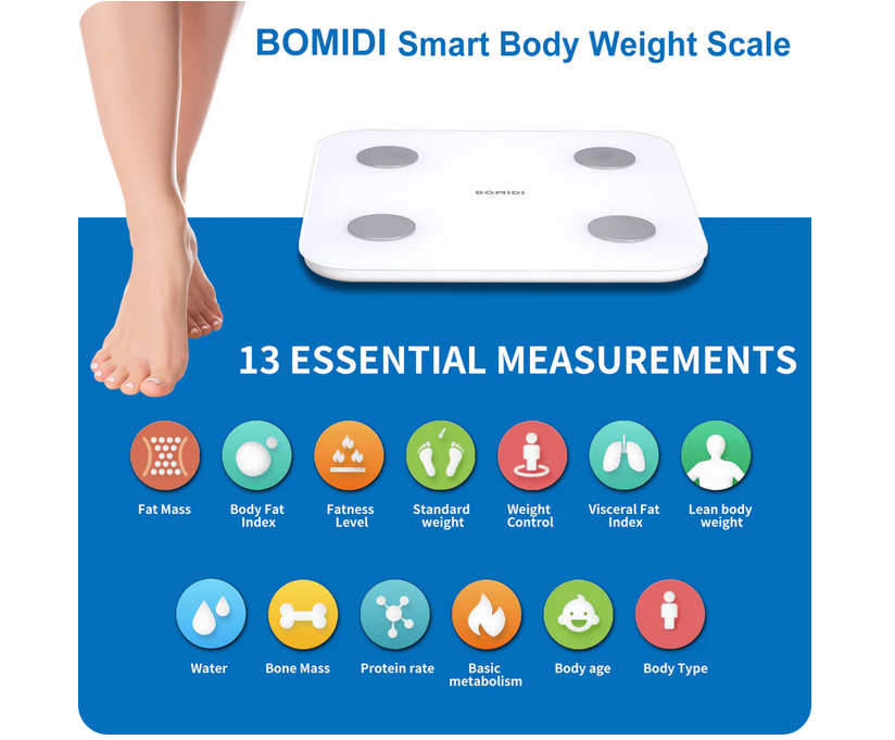 ترازو هوشمند بومیدی مدل Bomidi Smart Body Fat Scale S1