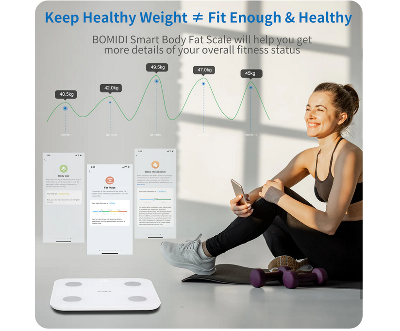 ترازو هوشمند بومیدی مدل Bomidi Smart Body Fat Scale S1